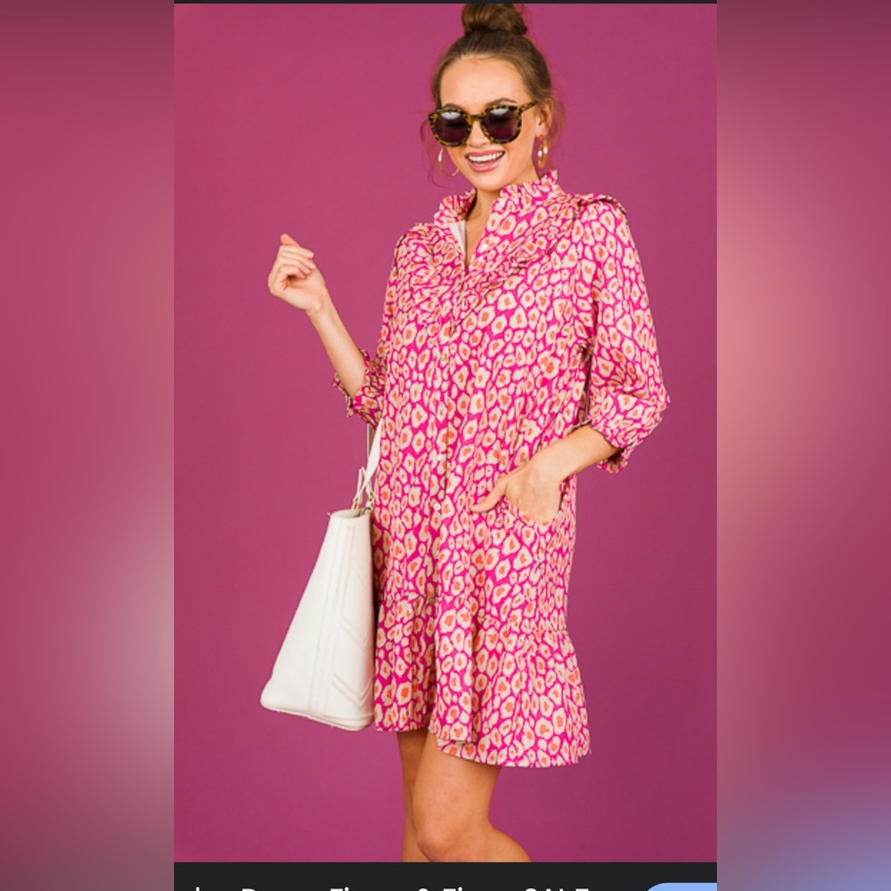 Michelle McDowell Waylon Dress -  Pink and Orange Dress